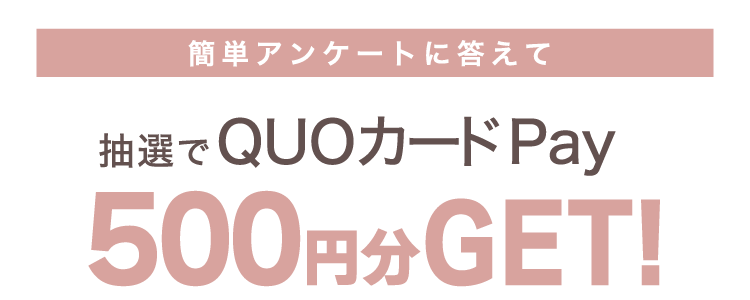 簡単なアンケートに答えて抽選でQUOカードPay500円分GET!